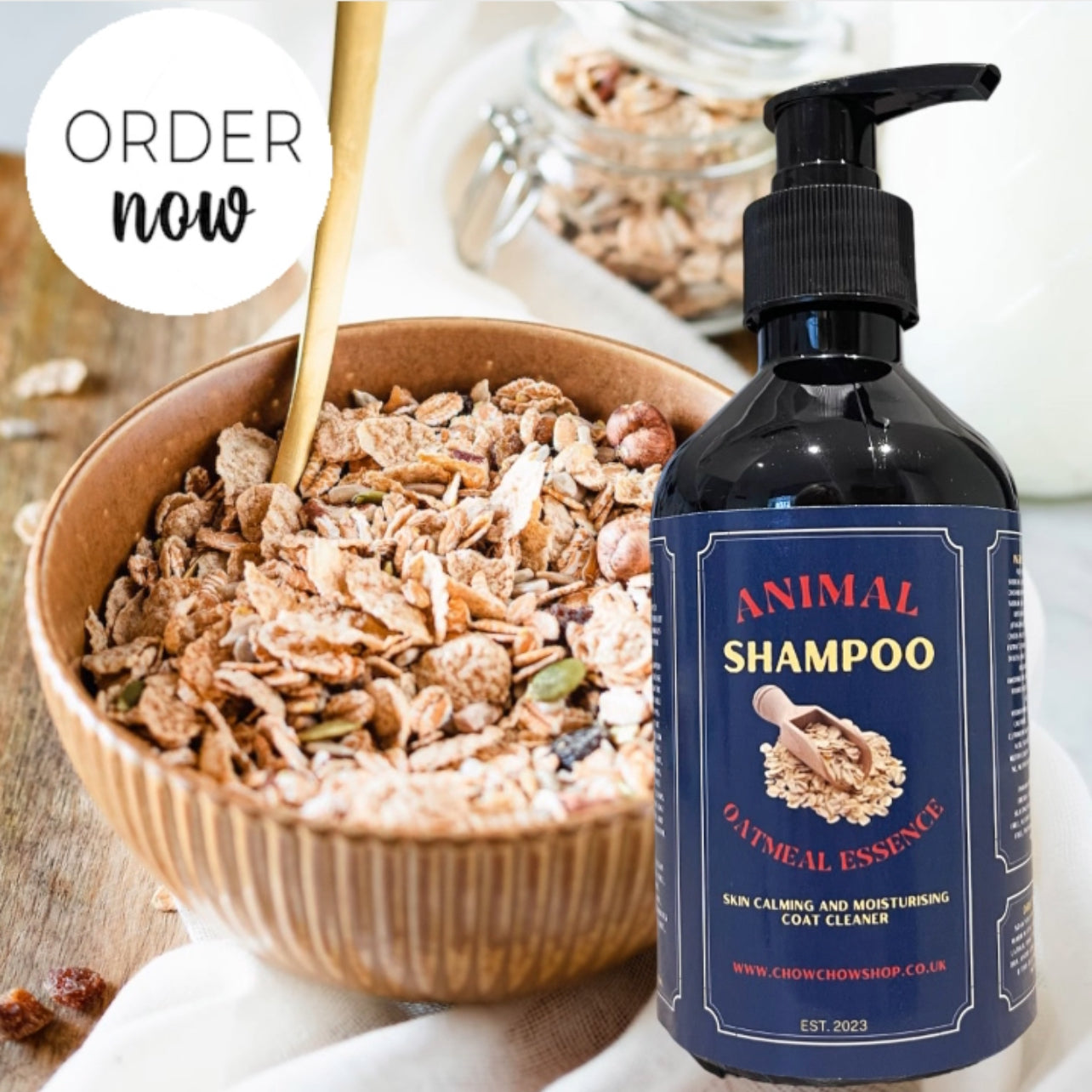 GIFT SET - Animal Oatmeal Essence Shampoo 300ml + Jimmy Chow Dog Paw and Nose Balm Lick-Safe with Hemp Oil, Bubblegum Scent