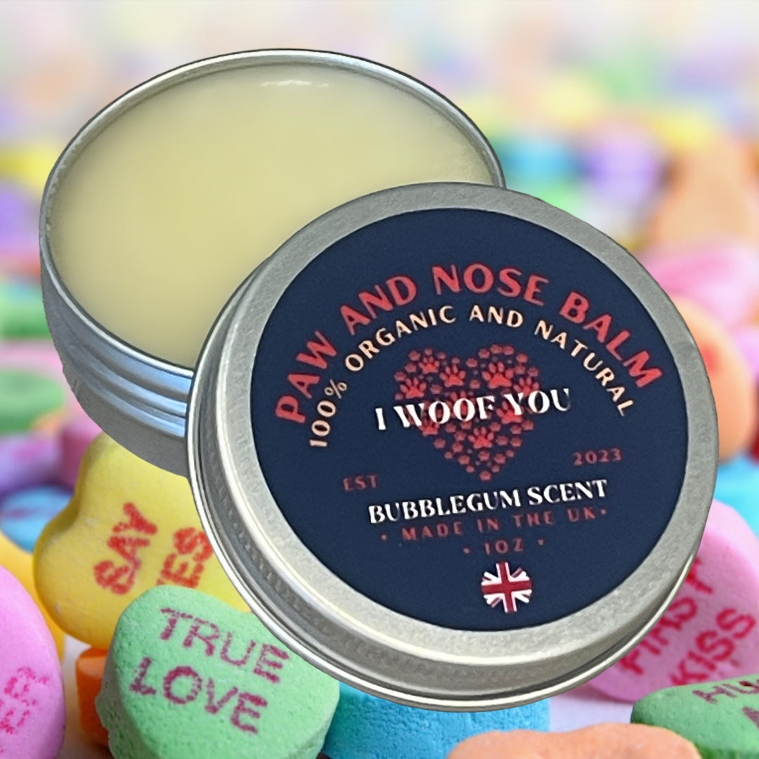 Birthday Gift for dogs and cats - Dog Paw and Nose Balm Lick-Safe with Hemp Oil, Bubblegum Scent